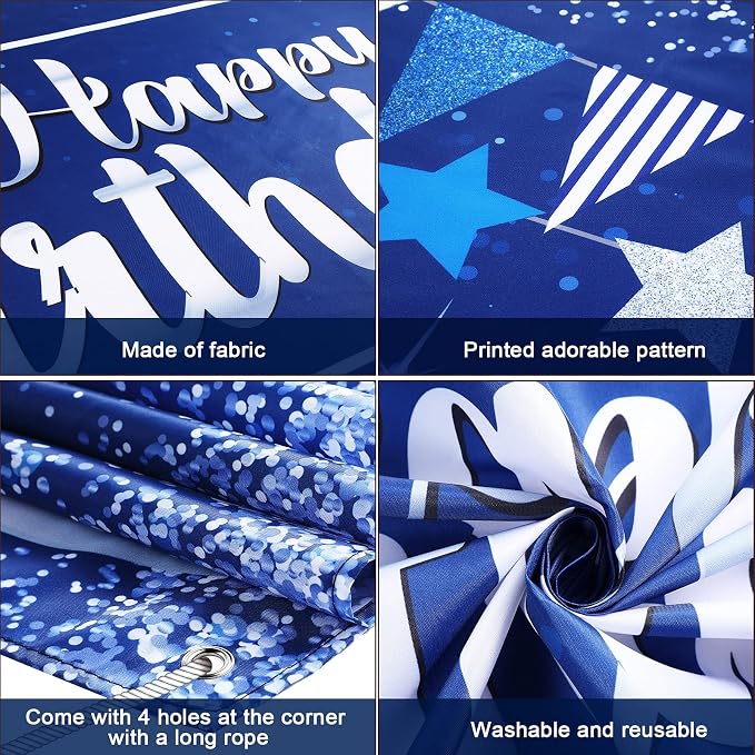 Tatuo Happy Birthday Decorations Backdrop Banner - Image 3