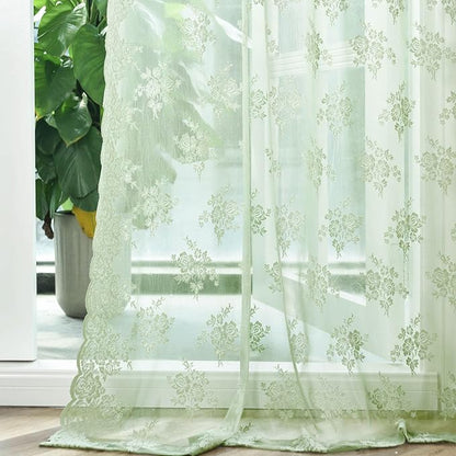 Kotile Sage Green Lace Curtains - Image 9