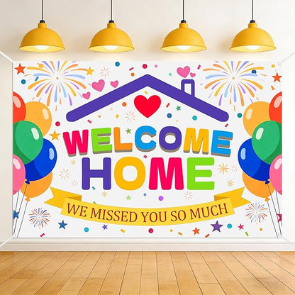 Welcome Home Banner Backdrop 6x4ft We Missed You Sign | Photography Background by Dormirpilow
