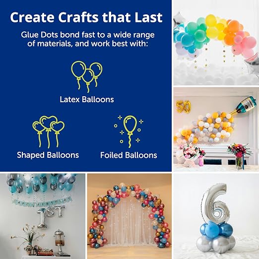 Glue Dots, Balloon Dots, Double-Sided, 300 Dots, DIY Balloon Arch Decoration - Image 2