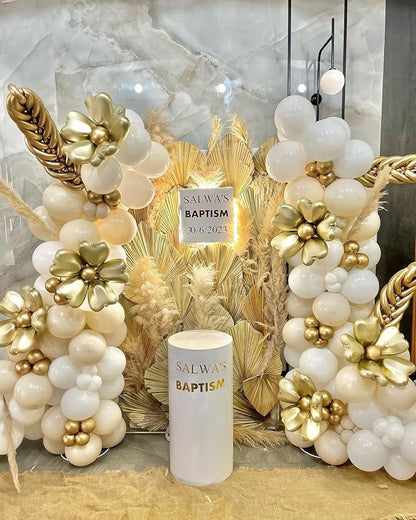 Sand White Gold Balloon Arch Kit - Image 6