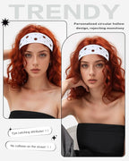 Grommet Headband for Women, White Round Studs 23cm Hollow Out Elastic Hair Band, Eyelets Punk Grunge Stylish Hairband