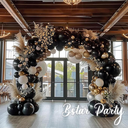 Double Stuffed Black Balloon Garland Arch Kit | 18/12/10/5inch Different Sizes - Image 3