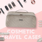 Leudes Hair Tools Travel Bag For Dy son Airwrap Hair Dryer Shark Flex Style Carrying Case Travel Makeup Bag Portable Pouch Open Flat Packing Organizers with Divider and Handle (Camel)