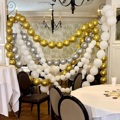 White and Gold Quick Link Balloons - Image 8