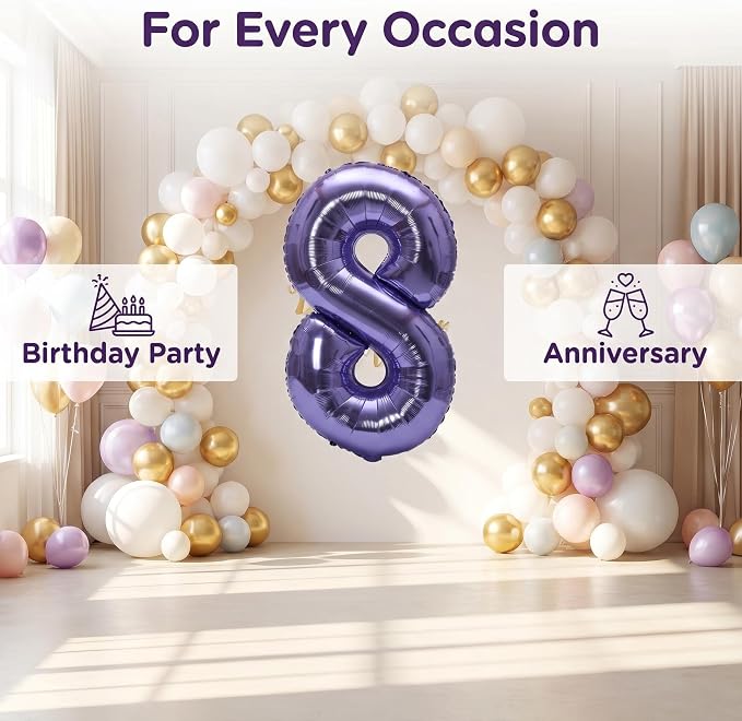 YPSelected 32 Inch Large Foil Helium Number Balloon Birthday Wedding Party 0-9 - Image 4