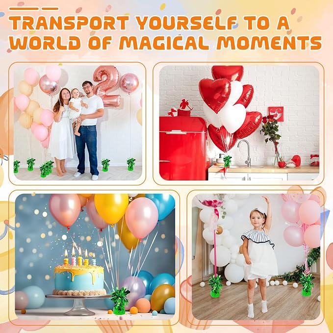 6 Pack Green Balloon Weights Metallic Holder Anchors Balloon Holder Weights - Image 5