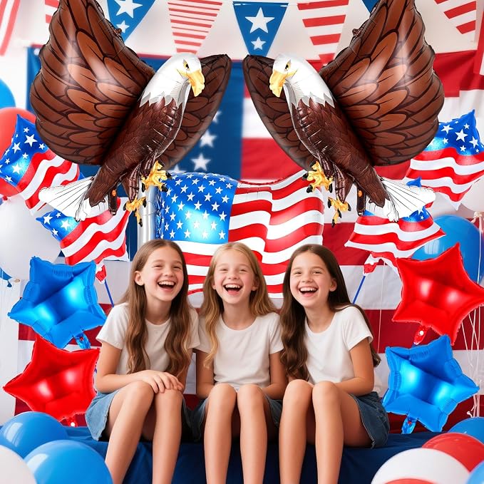 12 Pcs Patriotic Balloons, Eagle American Flag Balloon, 4th of July Balloons - Image 4