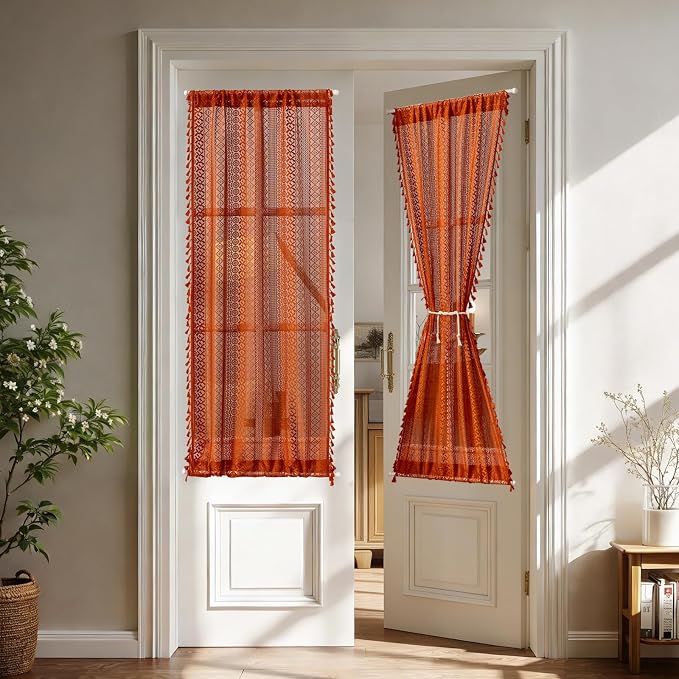 Sutuo Home Terracotta French Door Curtains 72 Inches Long by SutuoHome