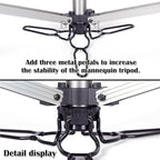 Reinforced Wig Stand Tripod Mannequin Head Stand Adjustable Wig Head Stand Holder for Cosmetology Hairdressing Training with Carrying Bag (Silver)