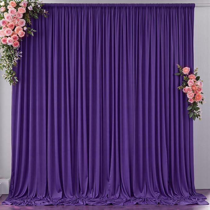 10 ft x 10 ft Wrinkle Free Purple Backdrop Curtain by Outpain