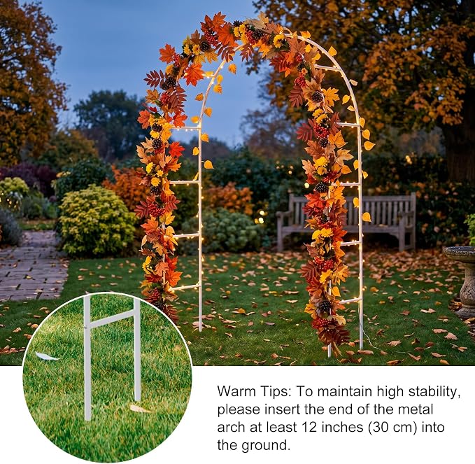 RUBFAC 7.8ft Garden Arbor, Metal Arch Frame - Image 4