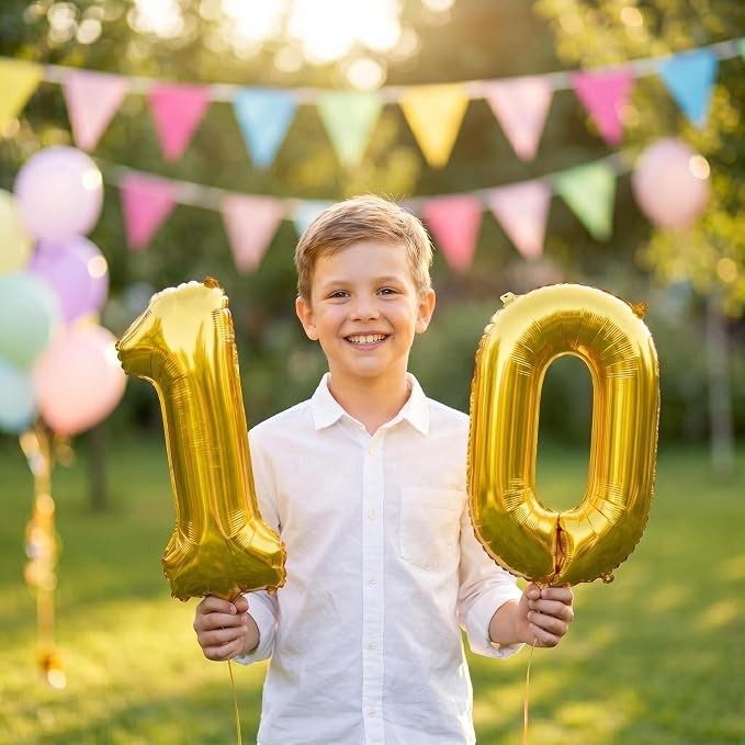 Number 10 Balloon Foil Mylar Balloons - Image 2