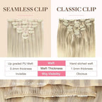 GOO GOO Clip in Hair Extensions Real Human Hair, Remy Human Hair Extensions Clip ins for Women, Natural Human Hair, 20inch 150g 7Pcs, 17/22/60 Balayage Ash Blonde and Platinum Blonde