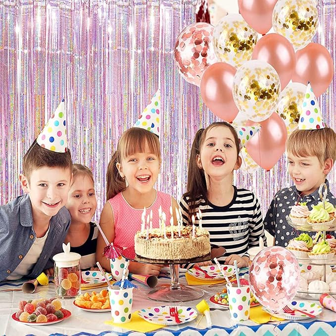 BRAVESHINE Party Streamers Backdrop | Tinsel Foil Fringe Curtains | 1 Purple 1 - Image 7