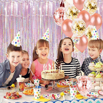 BRAVESHINE Party Streamers Backdrop | Tinsel Foil Fringe Curtains | 1 Purple 1 - Image 7