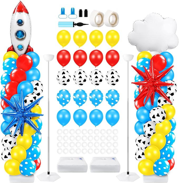 Kasyat 2 Sets Cartoon Party Balloon Column Stand Kit by Kasyat
