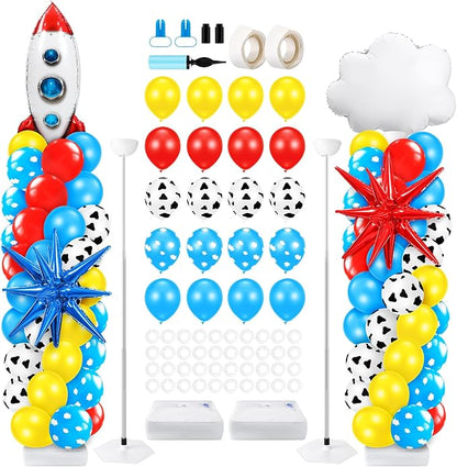 Kasyat 2 Sets Cartoon Party Balloon Column Stand Kit by Kasyat