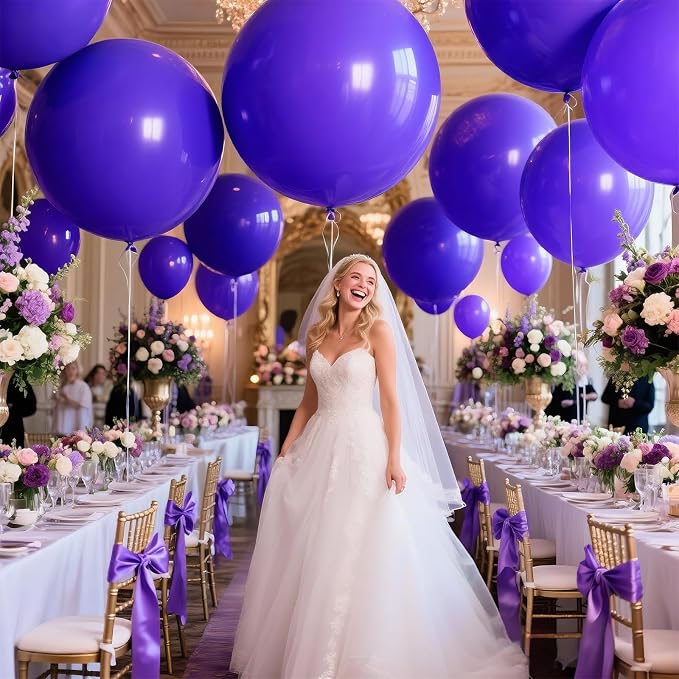 Purple Big Balloons 32pcs, 18 Inch Large Latex Giant Heavy Duty Balloons - Image 8