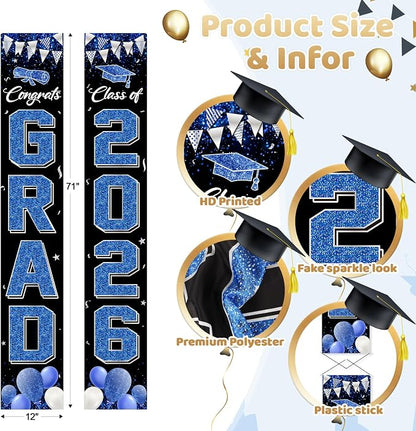 COHIE Congrats Grad Class of 2026 Porch Banner a Set of 2 - Image 2
