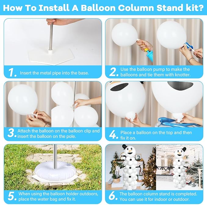 2 Sets Snowman Balloon Column Stand Kit - Image 4