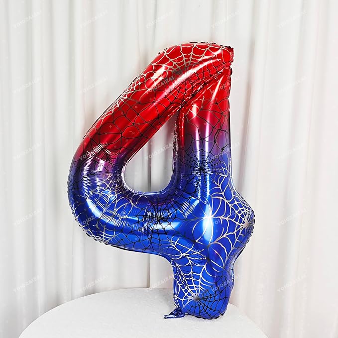 40 IN Red Blue Gradient Number 4 Balloon Large Digital 4 Foil Balloon | - Image 4