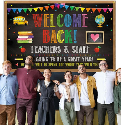 Welcome Back Backdrop Banner Back to School Backdrop Decoration First Day of - Image 4