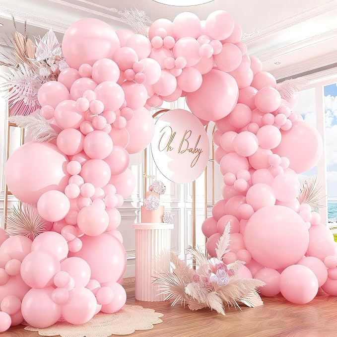 412pcs Light Pink Balloon Arch Kit 18 12 10 5 Inch Different Sizes baby pink by PAXILE