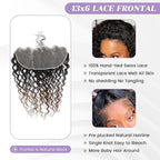 T1B/2/30 Ombre 13x6 Water Wave Lace Frontal 100% Real Human Hair 12 Inch Chestnut Brown Ombre Water Wave Transparent Lace Frontal