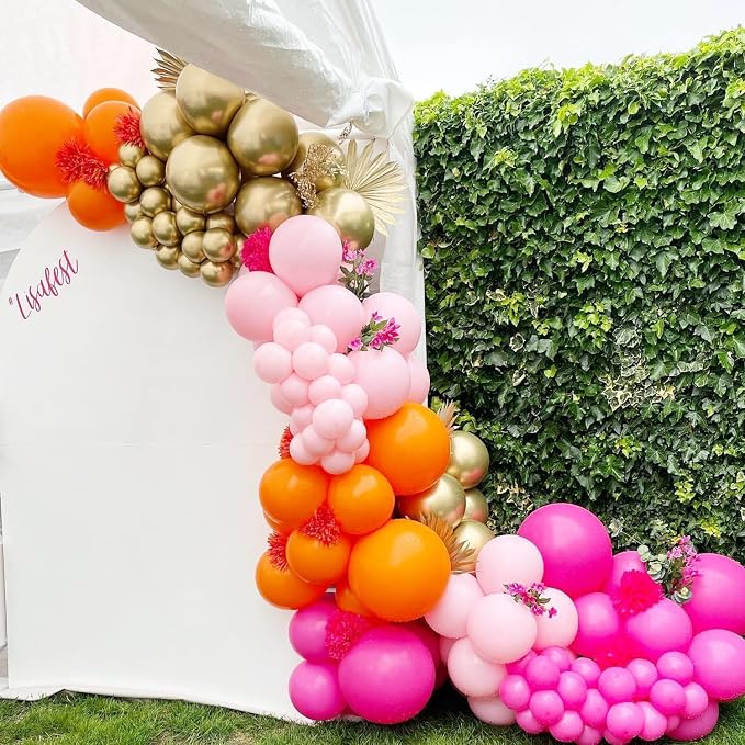 Pink and Orange Balloon Garland Arch Kit - Image 5