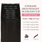 GOO GOO Clip in Hair Extensions Real Human Hair, Remy Human Hair Extensions Clip ins for Women, Natural Human Hair, 14inch 130g 9Pcs, 2 Dark Brown