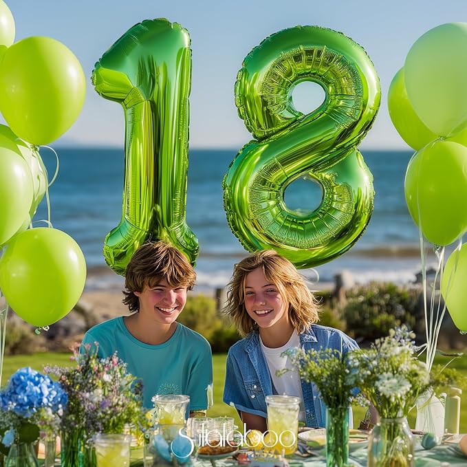 40 Inch Green Number 18 Balloon Lime Big Large Helium Number 0-9 | Giant - Image 3