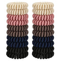 JessLab Spiral Hair Ties, 20 Pcs Traceless Phone Cord Hair Ties No Crease Spiral Bracelet Plastic Coil Ponytail Holders No-Damage Headband Hair Accessory for Girls Women Ladies Gift (Fabric Covered)