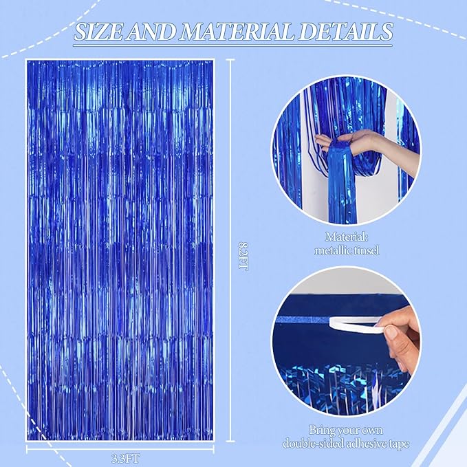 DECOCKRAT 3 Pack Foil Fringe Backdrop - Image 3