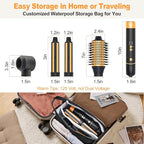 Hair Styler Hair Dryer Brush - 110,000 RPM High-Speed Hot Air Styler,Multi Stylers with Auto-Wrap Curler, Professional Blow Dryer Brush for Fast Curling Volumizing Styling (Black-Orange)