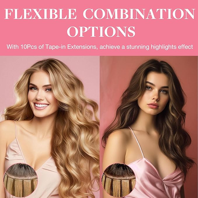 GOO GOO Tape in Hair Extensions Human Hair, 1 Jet black, 14inch 25g 10pcs, Skin Weft Seamless Invisible, Silky Straight with Thick Ends, Remy Human Hair