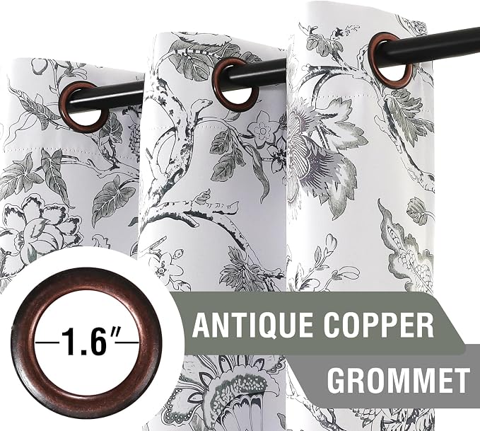 H.VERSAILTEX Blackout Curtains 96 Inch Length 2 Panels Set Floral Print Curtain - Image 3