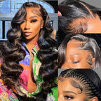 AMIRTY 250 Density 30 Inch 13x6 Lace Front Wigs Human Hair Pre Plucked Real Virgin Human Hair Wig Invisilbe Hairline Tiny Knots Body Wave HD Lace Frontal Wigs 3X Longer Lifespan