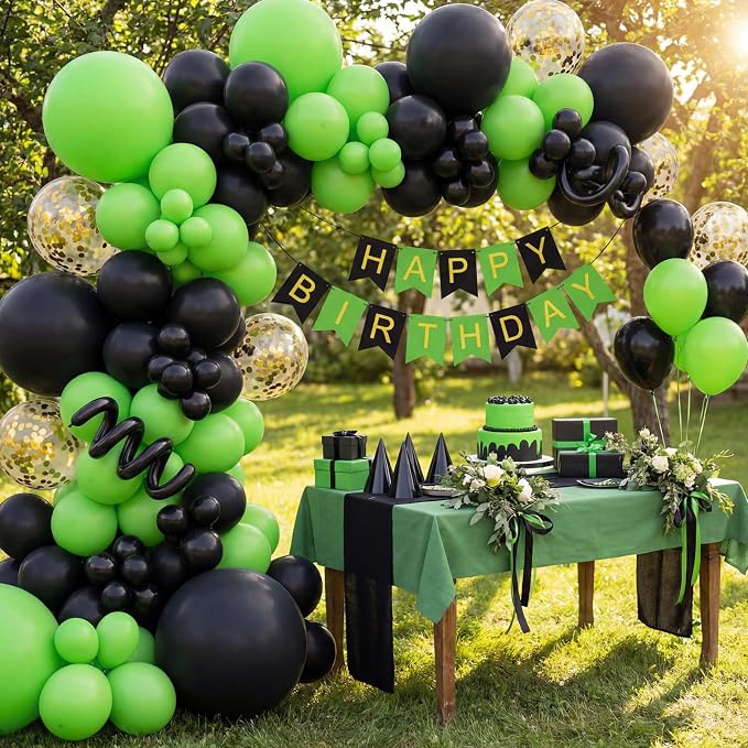 RUBFAC Lime Green Balloons Different Sizes Neon Green Balloon Arch 154pcs | - Image 7