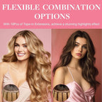 GOO GOO Tape in Hair Extensions Human Hair, 9/60 Balayage Ash Brown to Platinum Blonde, 22inch 30g 10pcs, Skin Weft Seamless Invisible, Silky Straight with Thick Ends, Remy Human Hair