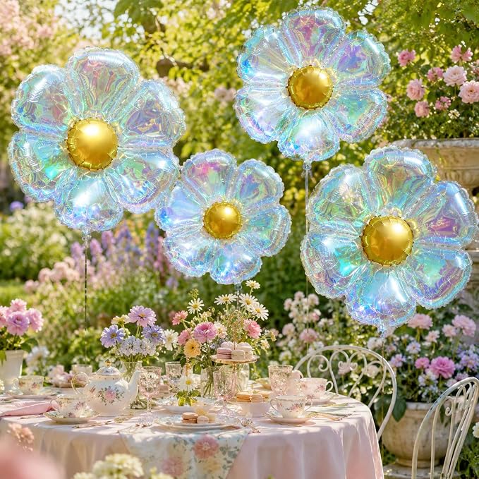 Iridescent Daisy Balloons, Baby Shower, Bridal Shower and Spring Party - Image 7