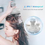 COMFIER Electric Scalp Head Massager with 4 Soft Silicone Massage Heads, Portable Hair Massager for Hair Growth, Relieve Stress, Head Scratcher for Deep Relaxation, Dog Cat Massager, Gray