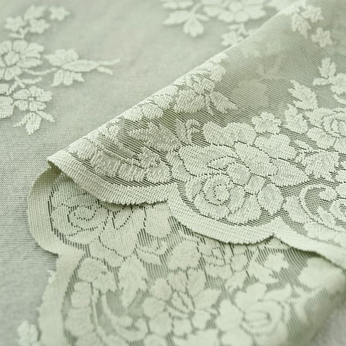 Kotile Sage Green Lace Curtains - Image 7
