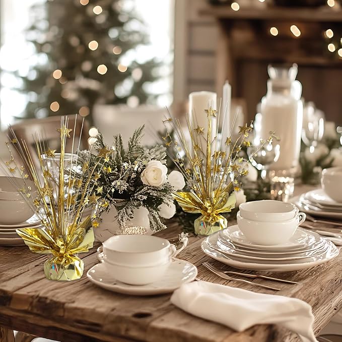 12 Pack Metallic Gold Foil Spray Centerpieces Stars Brust Table Centerpieces - Image 3