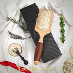 BFWood Paddle Hair Brush with Steel Bristles, Metal hair brush, Help Hair Growth and Massaging Scalp, Anti-frizz Metal Detangling Brush Styling Hairbrush