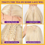 Light Blonde Synthetic Lace Front Wig,13×6 Curly Glueless Wigs for Women Daily Use 22IN（#R10119）