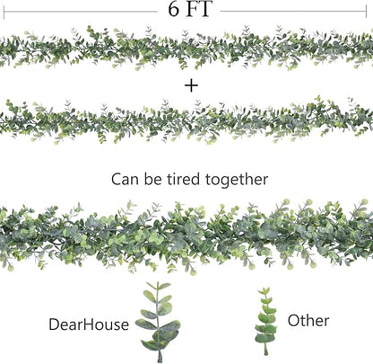 Faux Eucalyptus Garland Plant, 2 Pack Artificial Vines Hanging Eucalyptus - Image 2