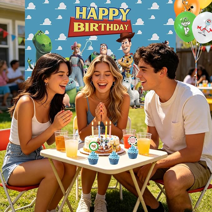 Cartoon Birthday Decorations for Indoor Outdoor Theme Party | Include Happy - Image 6