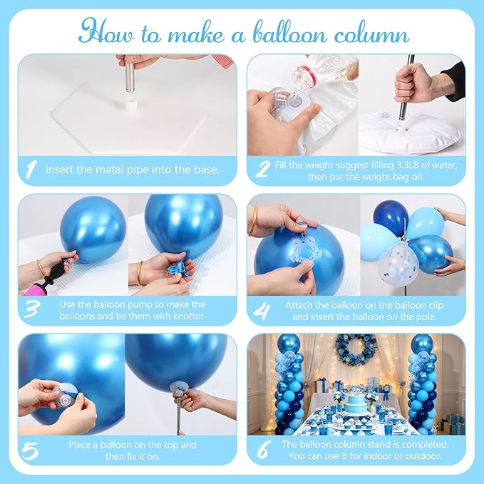 Blue Balloon Column Stand Kit Set of 2 - Image 5