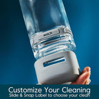Grove Co. Glass Spray Bottles for Cleaning Solutions, 2-Pack Bundle, Unique Silicone Sleeve Slide & Snap Custom Label, Refillable Spray Bottle, Made from Recycled Glass, 2 x 16 oz